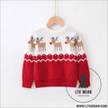 Children’s christmas deer sweater baby undercover knitted sweater - red / 2y(90cm)