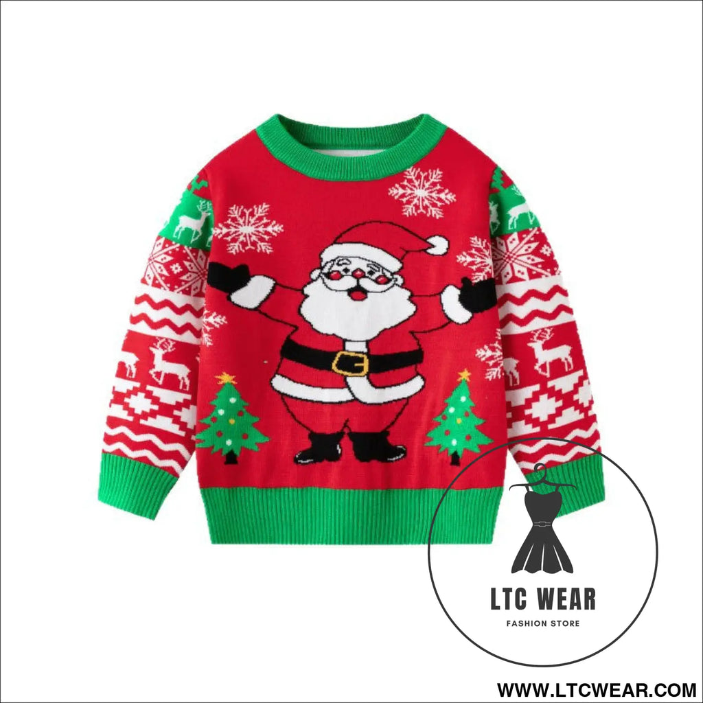 Children’s christmas santa claus baby undercover knitted shirt