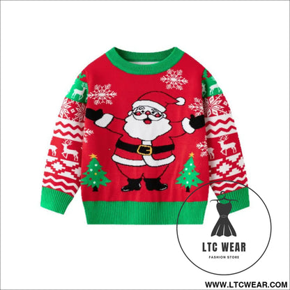 Children’s christmas santa claus baby undercover knitted shirt