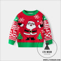 Children’s christmas santa claus baby undercover knitted shirt - red / 3y(90cm）