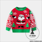 Children’s christmas santa claus baby undercover knitted shirt - red / 3y(90cm）