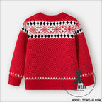 Children’s christmas sweater cartoon deer base pullover knit sweater