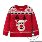 Children’s christmas sweater cartoon deer base pullover knit sweater