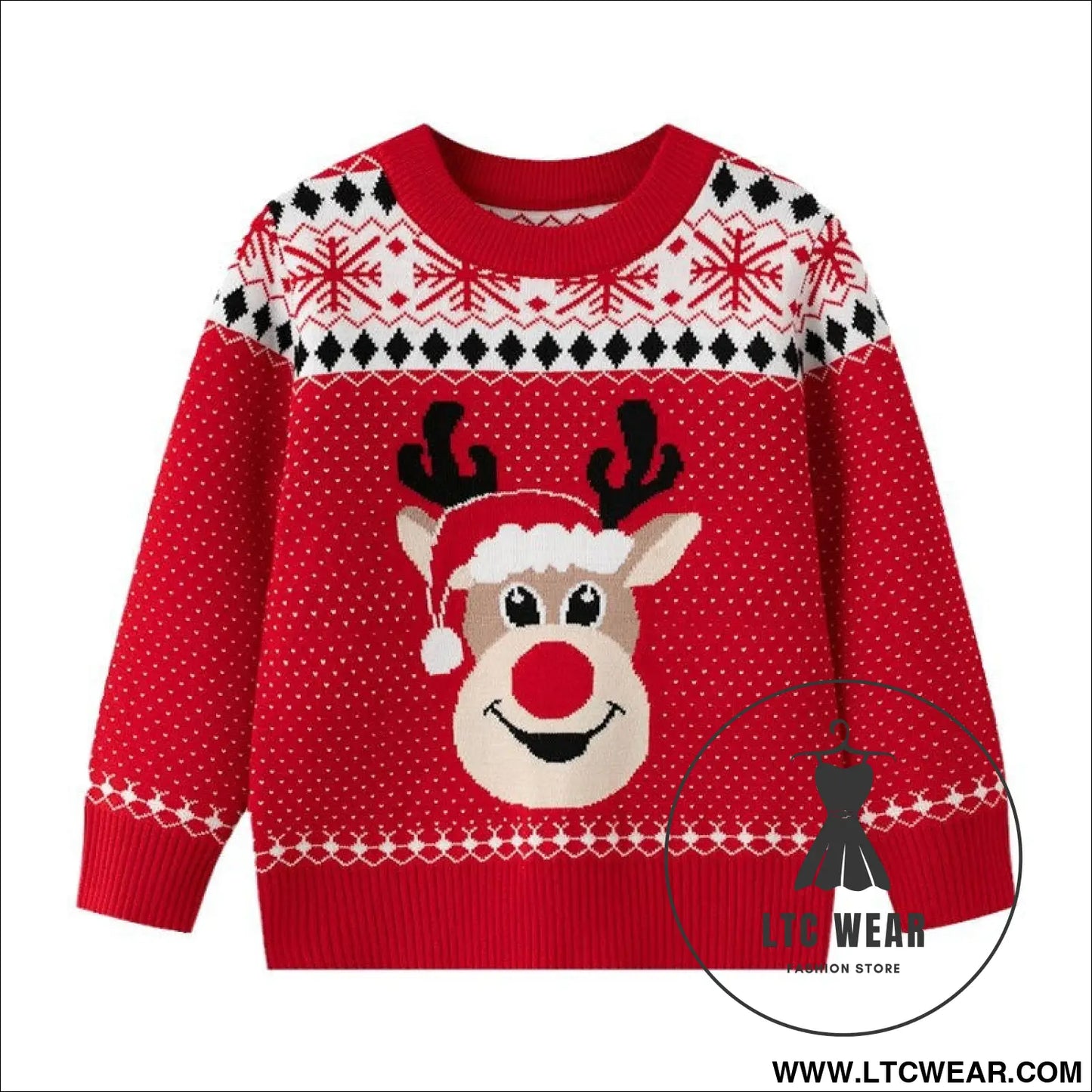 Children’s christmas sweater cartoon deer base pullover knit sweater