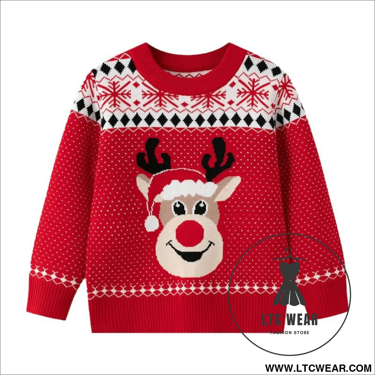 Children’s christmas sweater cartoon deer base pullover knit sweater