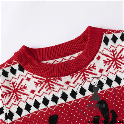 Children’s christmas sweater cartoon deer base pullover knit sweater