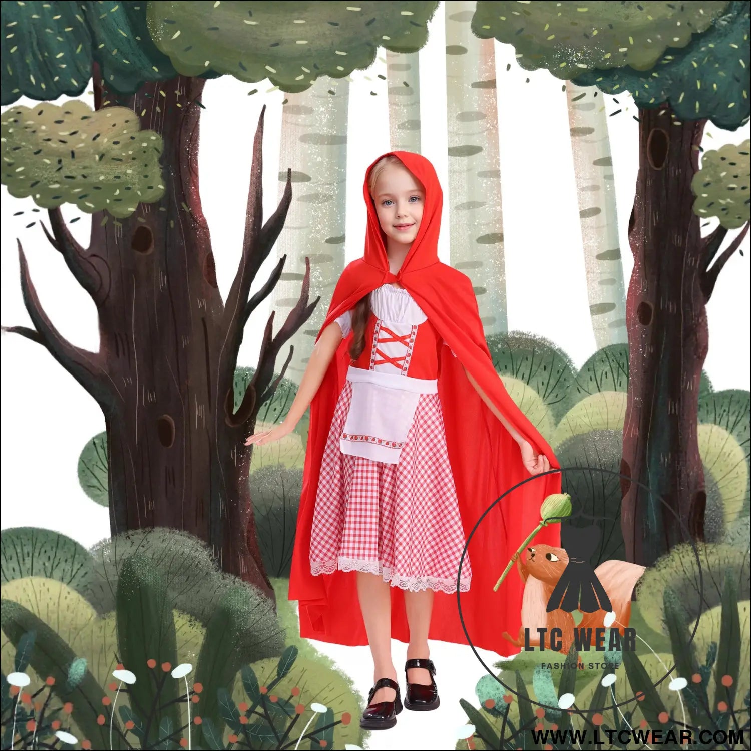Children’s classic children’s wear halloween party cute little red riding hood set