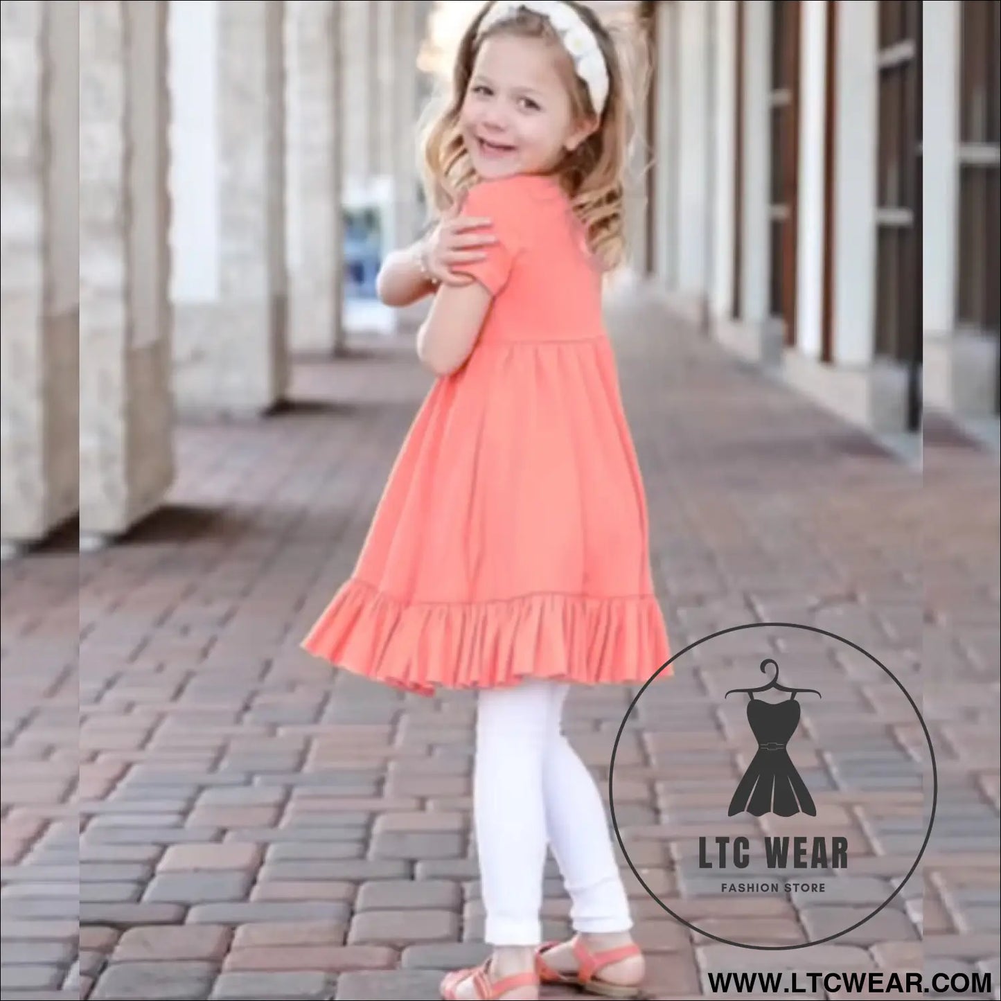 Children’s clothing new fashion ins style girls solid color ruffle dress a-line skirt pleated skirt