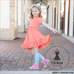 Children’s clothing new fashion ins style girls solid color ruffle dress a-line skirt pleated skirt