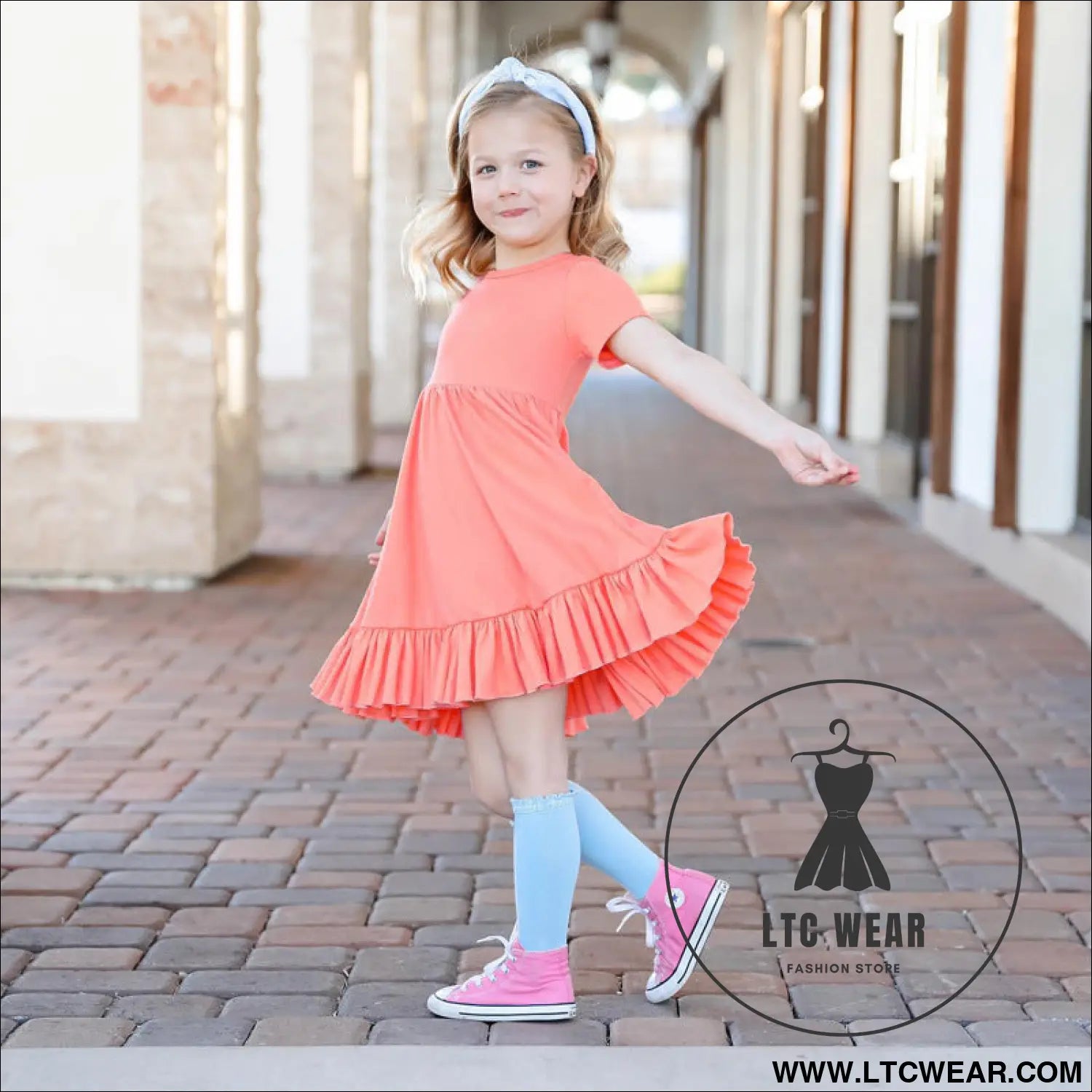 Children’s clothing new fashion ins style girls solid color ruffle dress a-line skirt pleated skirt