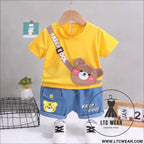 Children’s clothing children’s short sleeved shorts set stylish baby summer clothing children’s shoulder bag t-shirt
