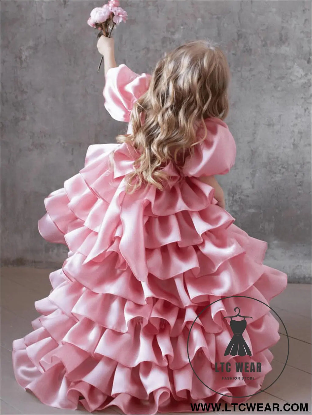 Children’s fluffy skirt sweet camisole princess skirt - pink bubble sleeve / 110cm