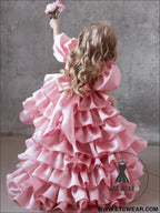 Children’s fluffy skirt sweet camisole princess skirt - pink bubble sleeve / 110cm