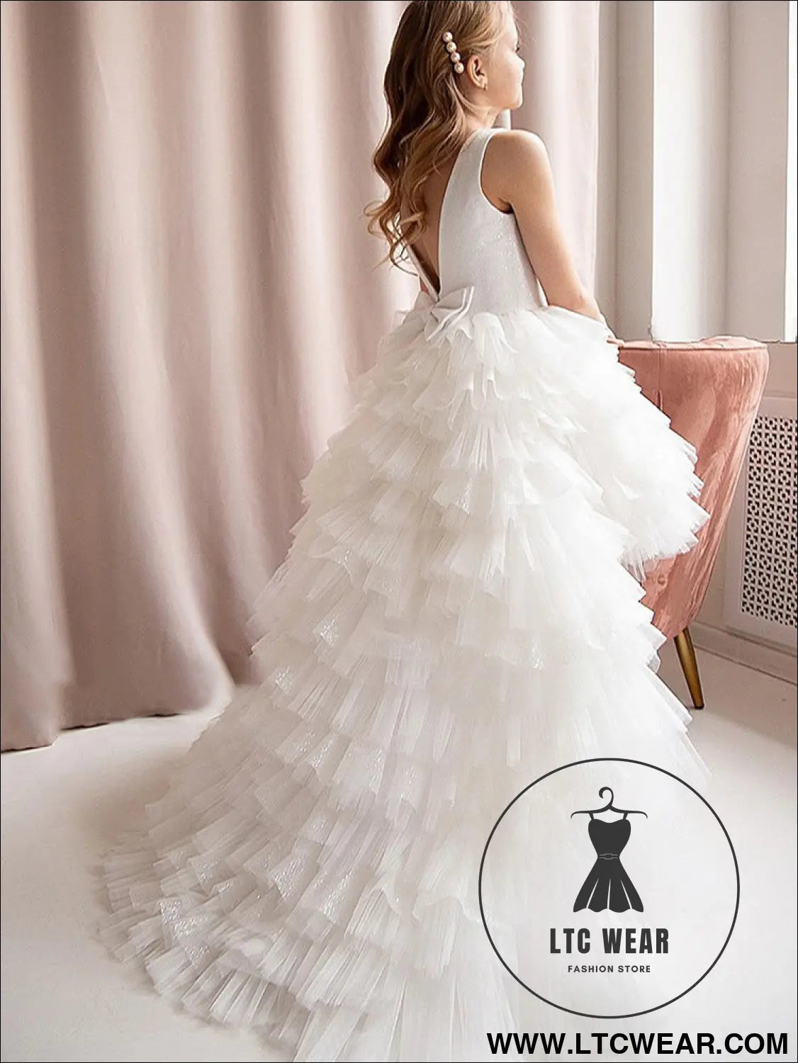 Children’s fluffy skirt sweet camisole princess skirt - white / 110cm
