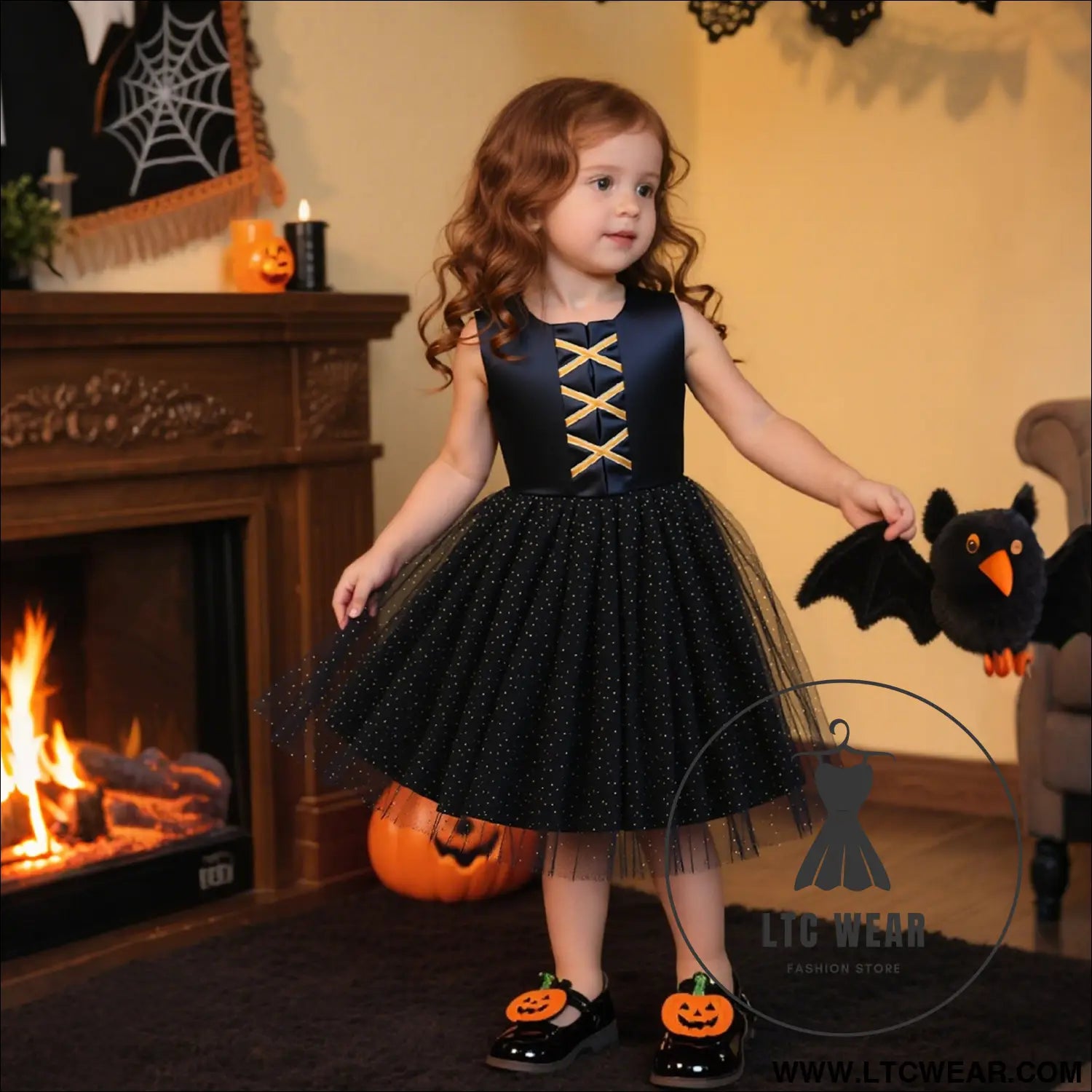 Children’s formal dress halloween girls festival costume cosplay party performance tulle dress