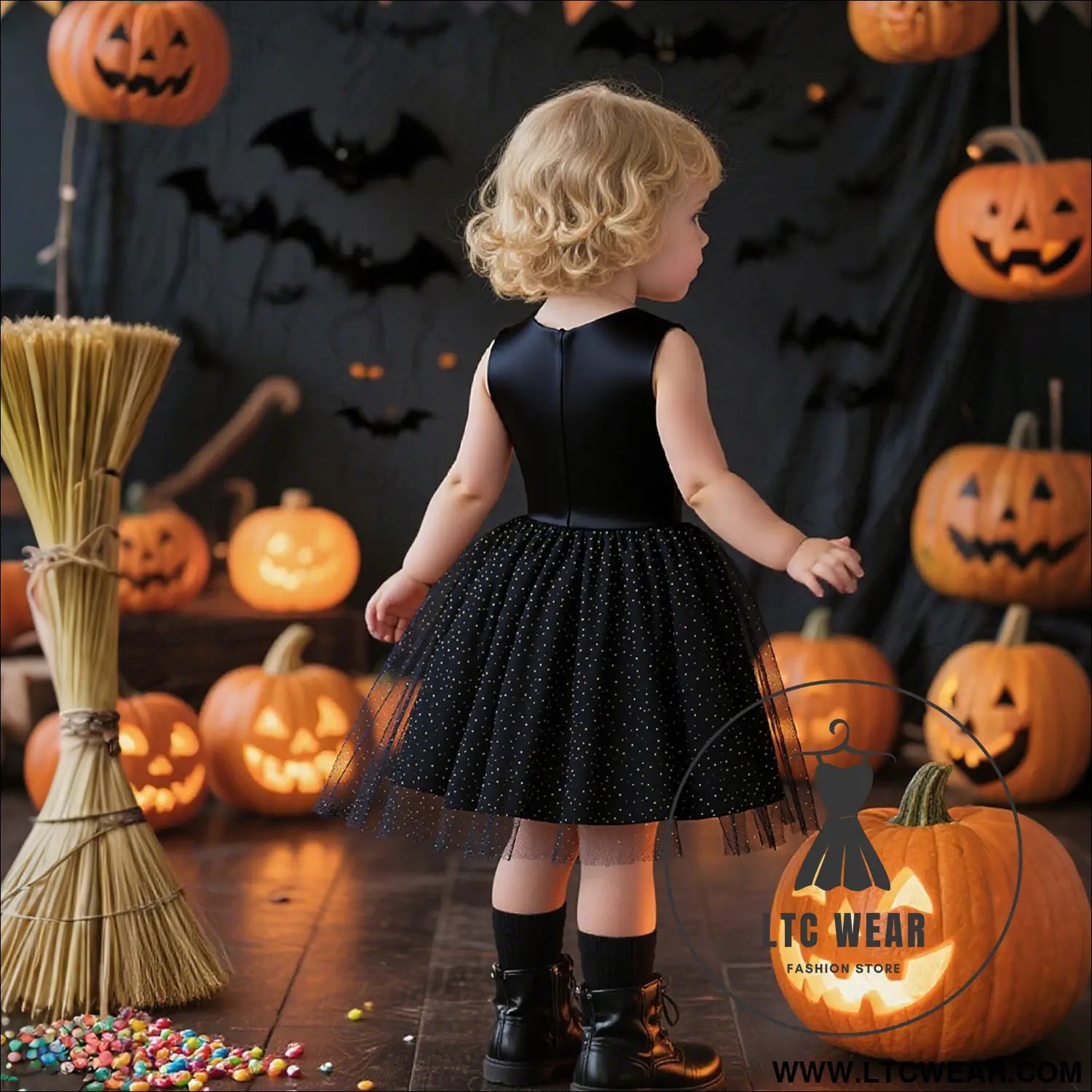 Children’s formal dress halloween girls festival costume cosplay party performance tulle dress