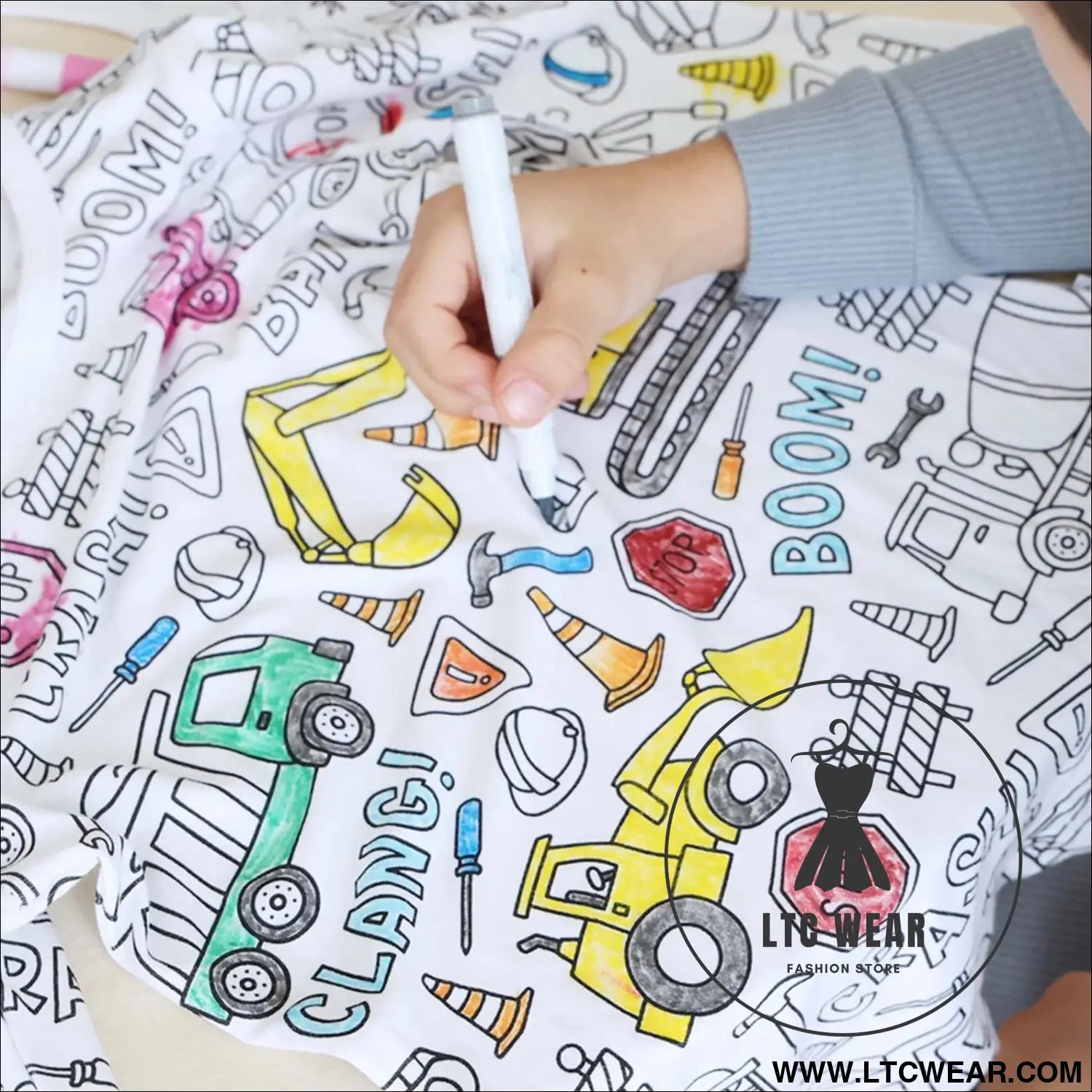 Children’s graffiti pajamas diy hand-painted colorable set for home decor coloring pajama sets