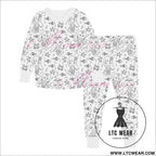 Children’s graffiti pajamas diy hand-painted colorable set for home decor coloring pajama sets - mermaid / 3t