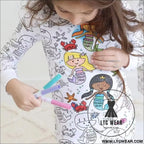Children’s graffiti pajamas diy hand-painted colorable set for home decor coloring pajama sets