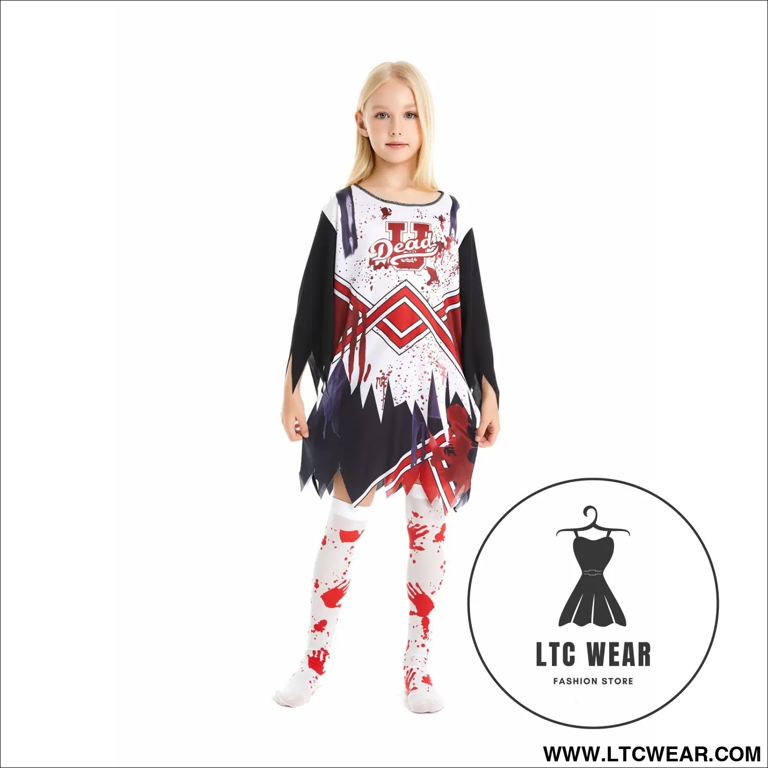 Children’s halloween carnival cosplay zombie costume girl horror cheerleader cos party dress