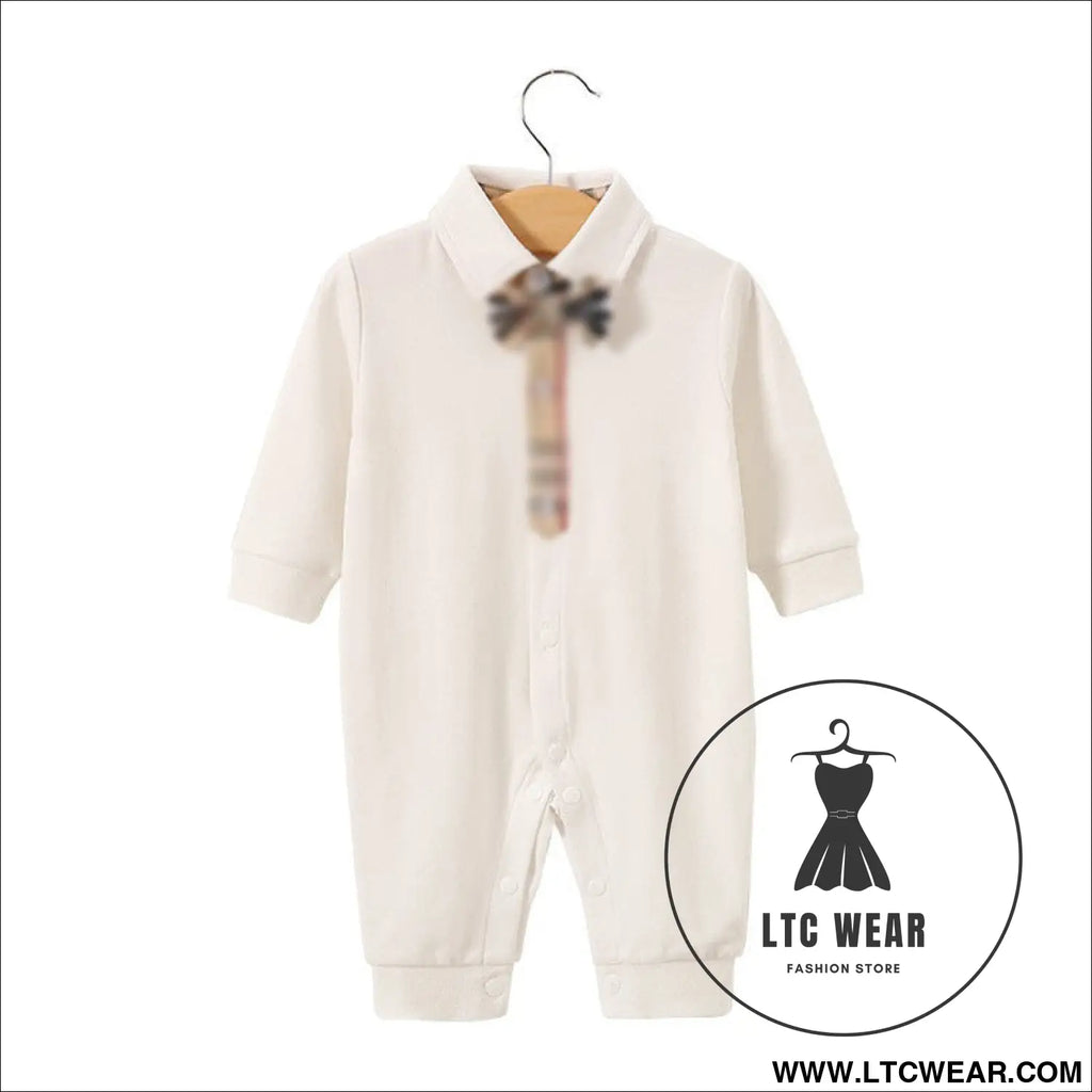 Children’s jumpsuit baby romper long sleeved newborn hundred day gentlemanly suit ins style children’s clothing