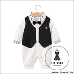 Children’s jumpsuit baby romper long sleeved newborn hundred day gentlemanly suit ins style children’s clothing