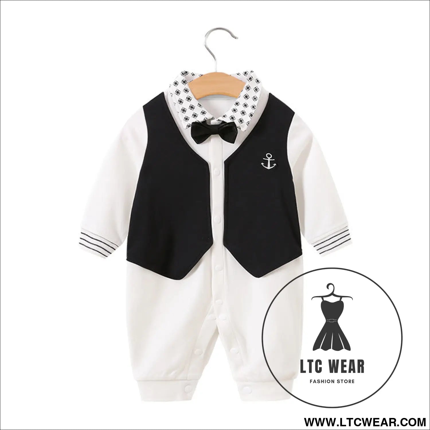 Children’s jumpsuit baby romper long sleeved newborn hundred day gentlemanly suit ins style children’s clothing