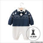 Children’s jumpsuit baby romper long sleeved newborn hundred day gentlemanly suit ins style children’s clothing