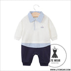 Children’s jumpsuit baby romper long sleeved newborn hundred day gentlemanly suit ins style children’s clothing