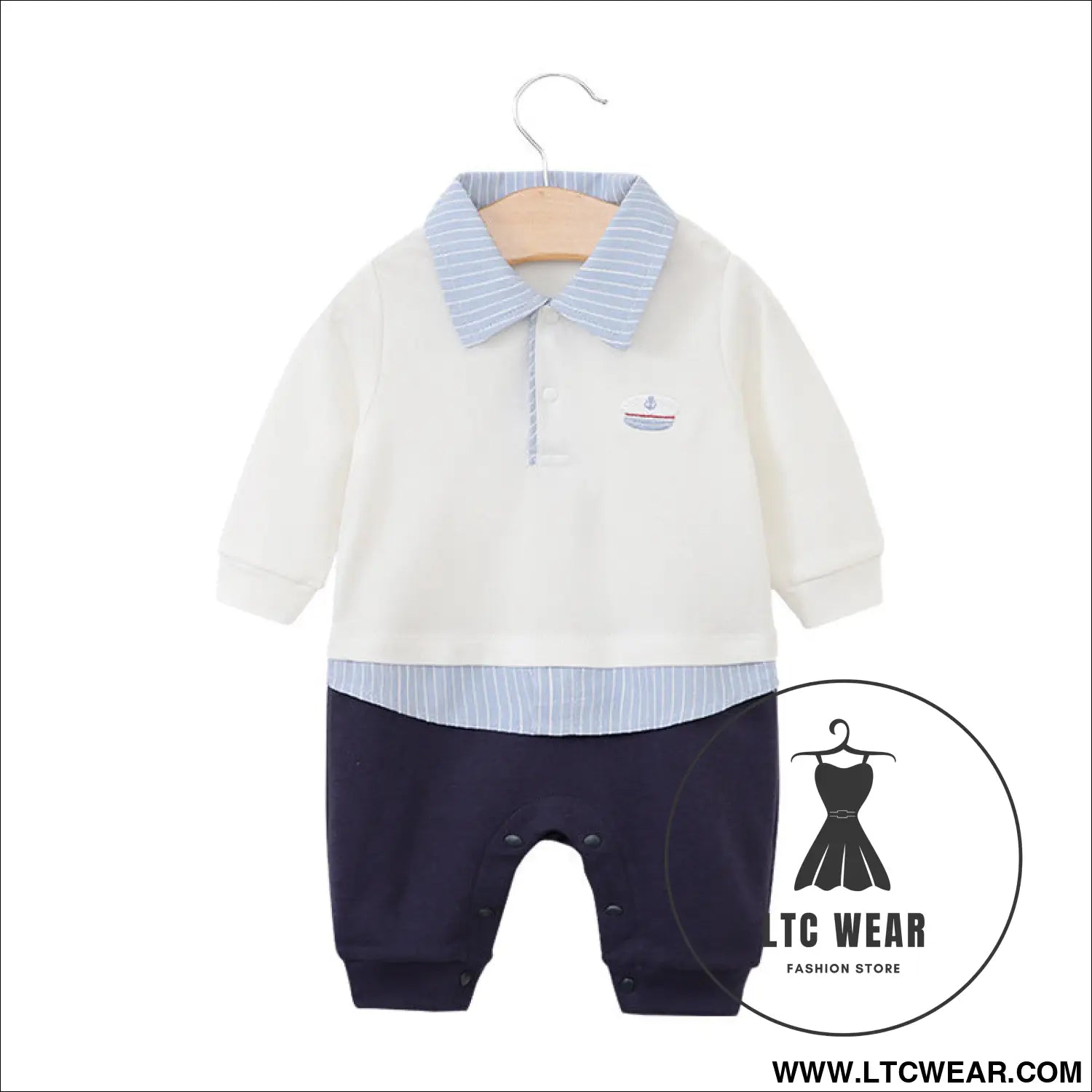 Children’s jumpsuit baby romper long sleeved newborn hundred day gentlemanly suit ins style children’s clothing