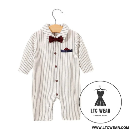 Childrens jumpsuit babys one year old romper long sleeved newborn hundred day gentlemanly suit childrens clothin