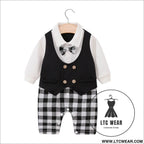 Childrens jumpsuit babys one year old romper long sleeved newborn hundred day gentlemanly suit childrens clothin - 2350