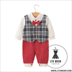 Childrens jumpsuit babys one year old romper long sleeved newborn hundred day gentlemanly suit childrens clothin - 2119