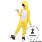Children’s party performance costume cosplay yellow fox tals supersonic kid