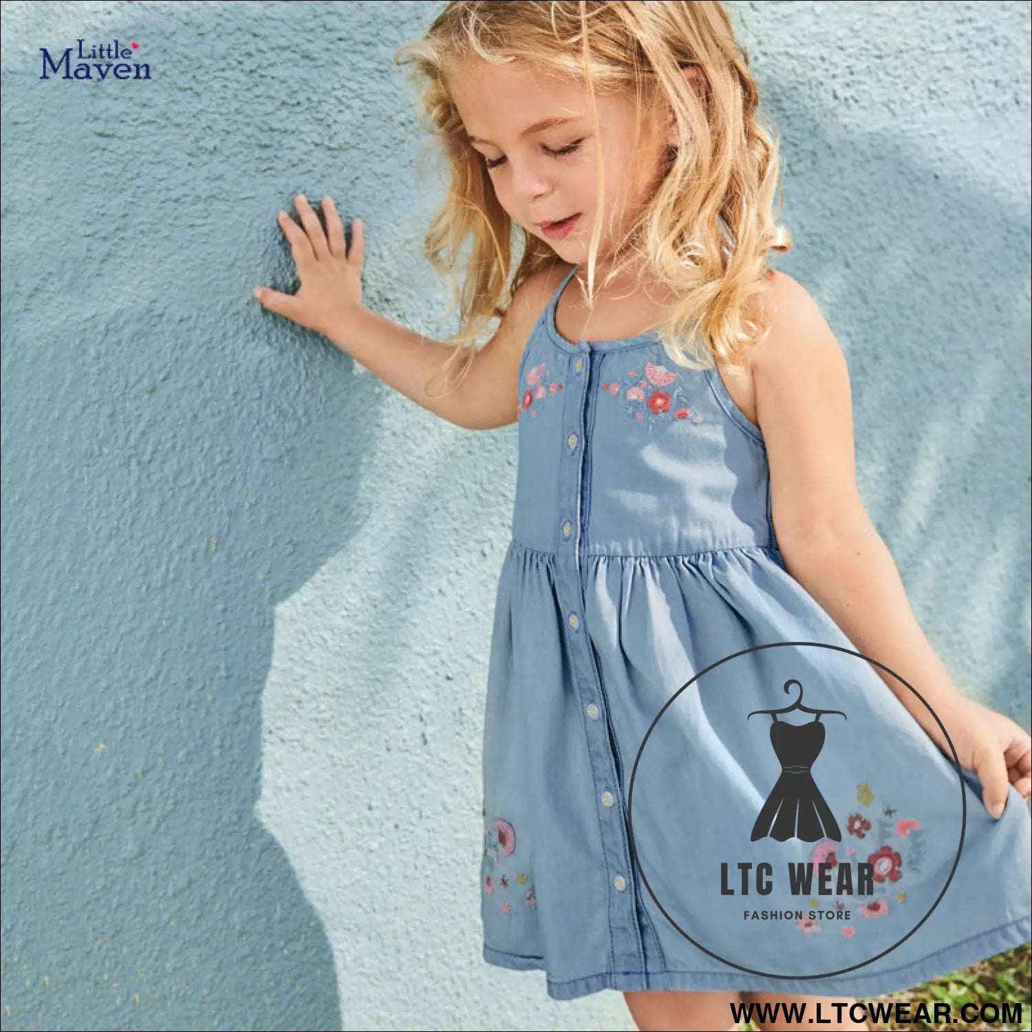 Children’s skirt summer new children’s clothing girls’ dress denim suspender dress