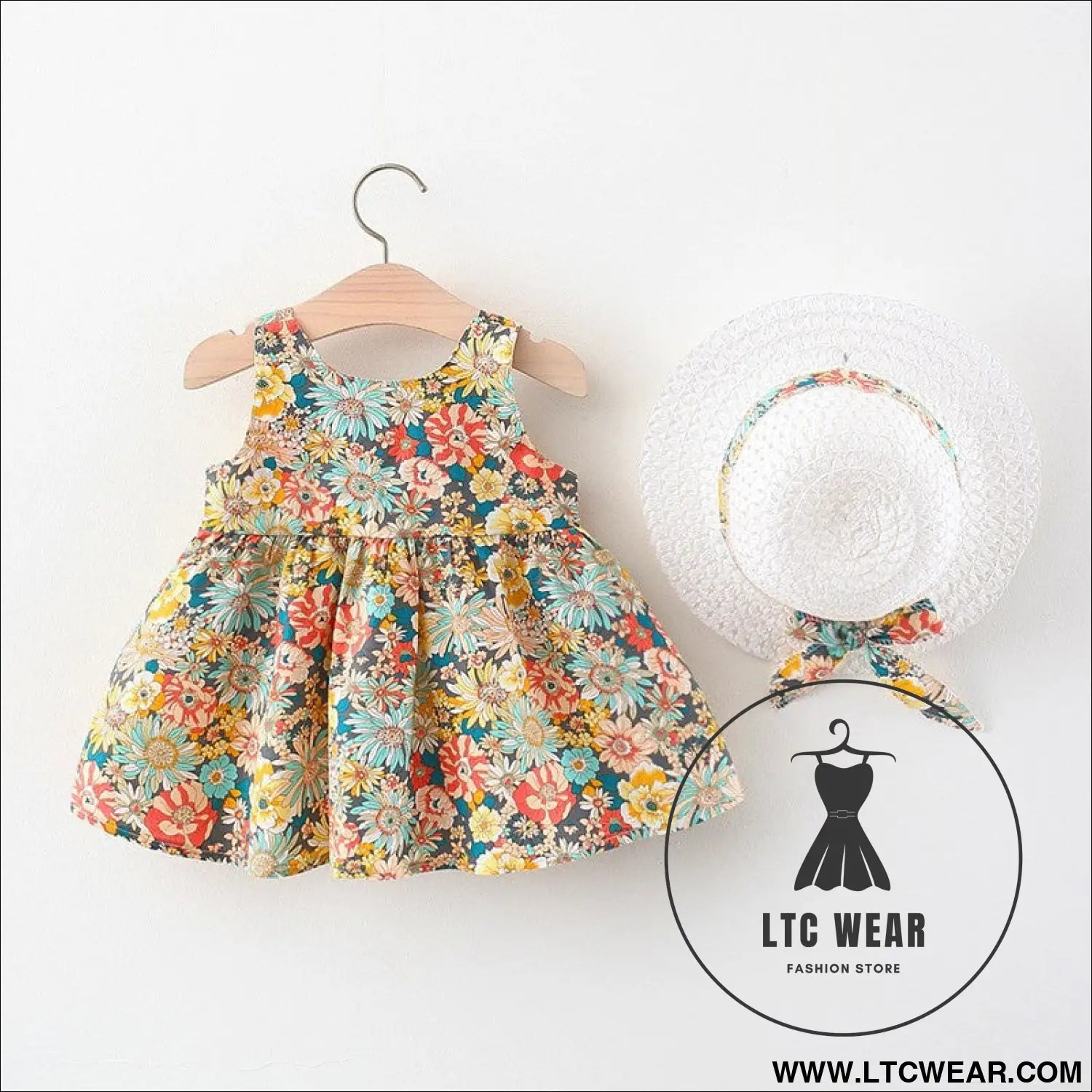Children’s skirts chest bow dresses pastoral princess skirts send hats baby beach skirts