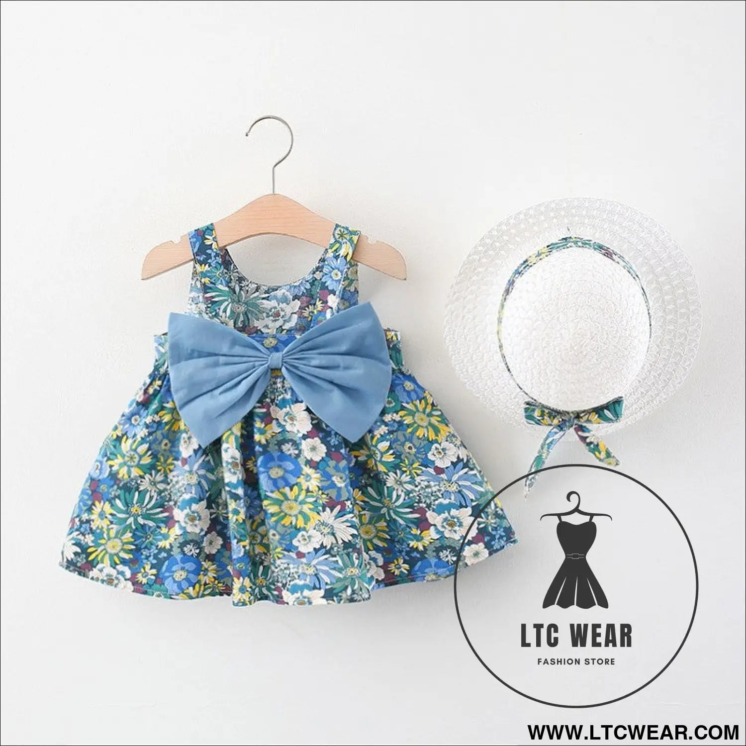 Children’s skirts chest bow dresses pastoral princess skirts send hats baby beach skirts