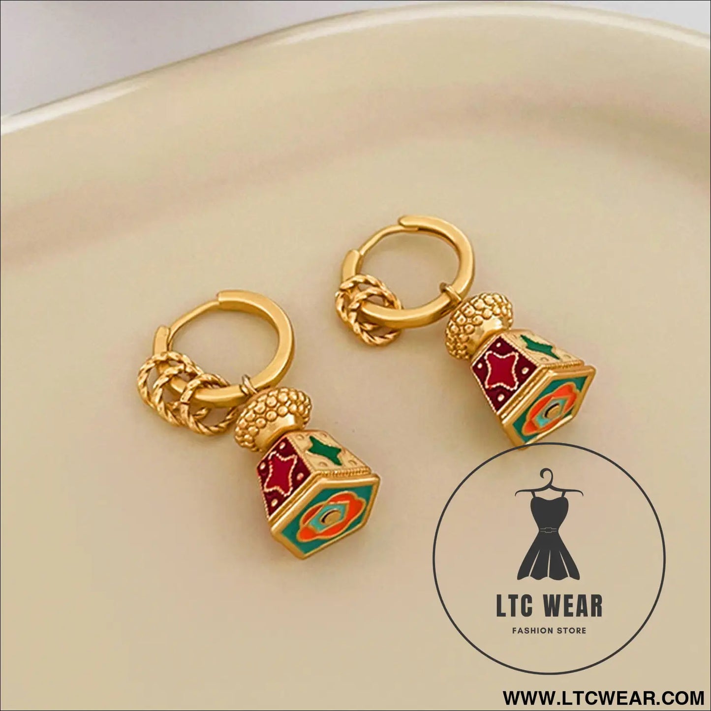 Chinese-style retro enamel oil-drip earrings for women unique design elegant and chic luxury high-end vintage jewelry