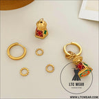 Chinese-style retro enamel oil-drip earrings for women unique design elegant and chic luxury high-end vintage jewelry