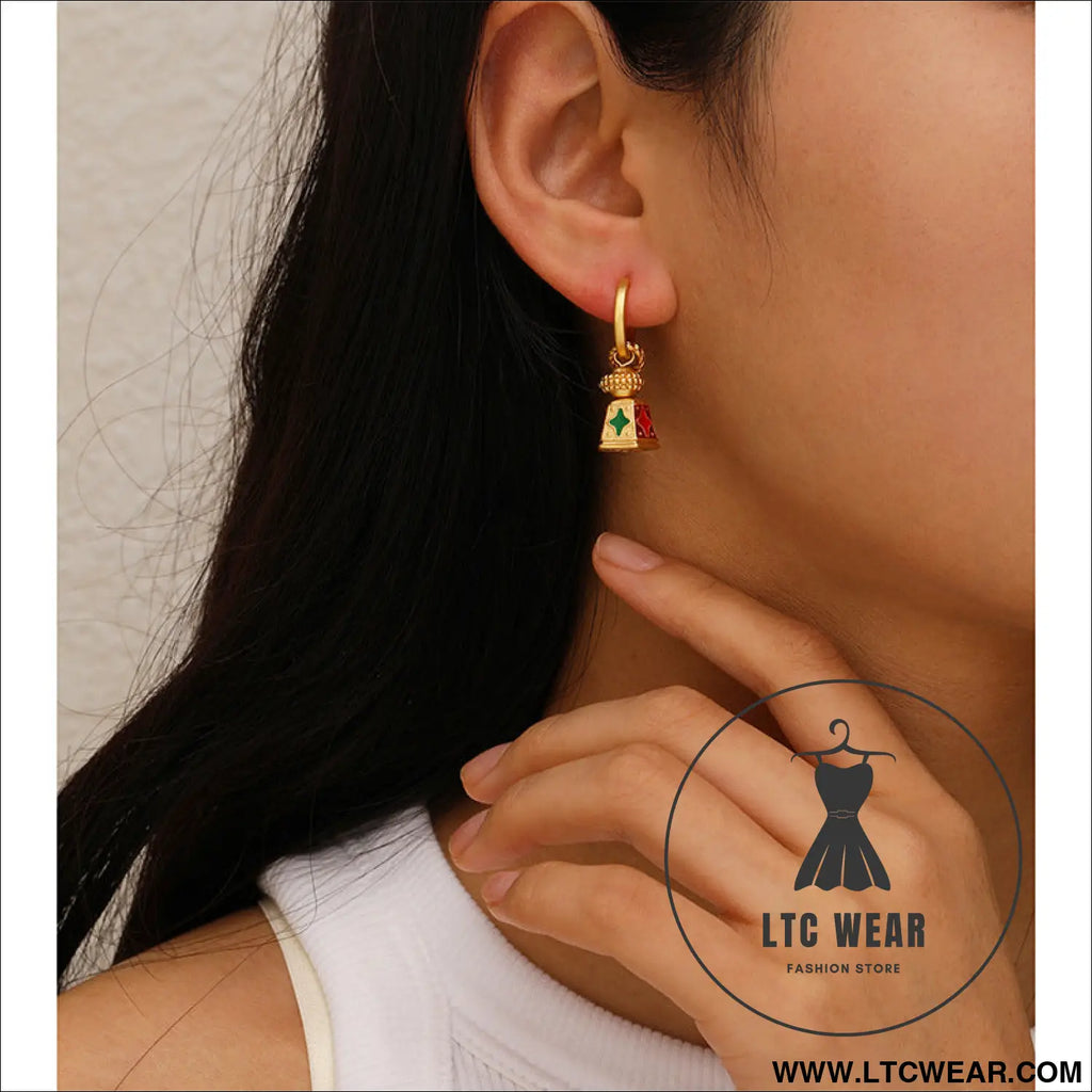 Chinese-style retro enamel oil-drip earrings for women unique design elegant and chic luxury high-end vintage jewelry