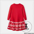Christmas cartoon deer fur dress children’s pullover knitted dress