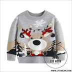 Christmas cartoon deer sweater baby base pullover knit sweater