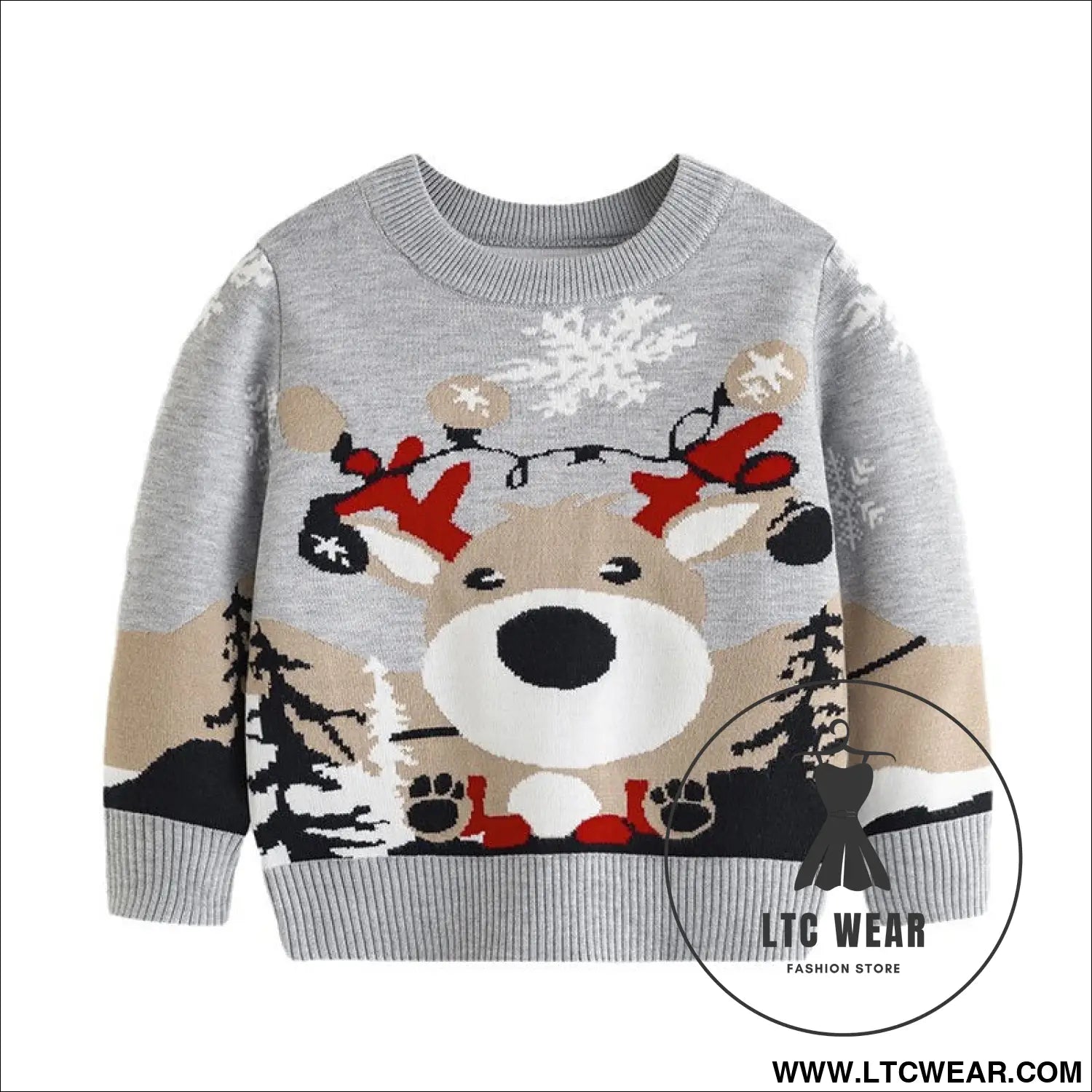 Christmas cartoon deer sweater baby base pullover knit sweater