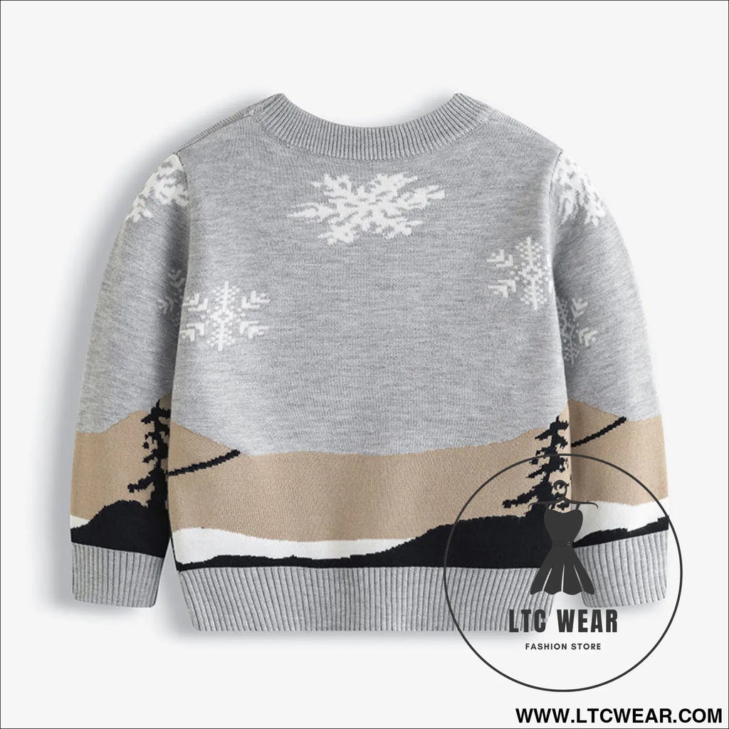 Christmas cartoon deer sweater baby base pullover knit sweater