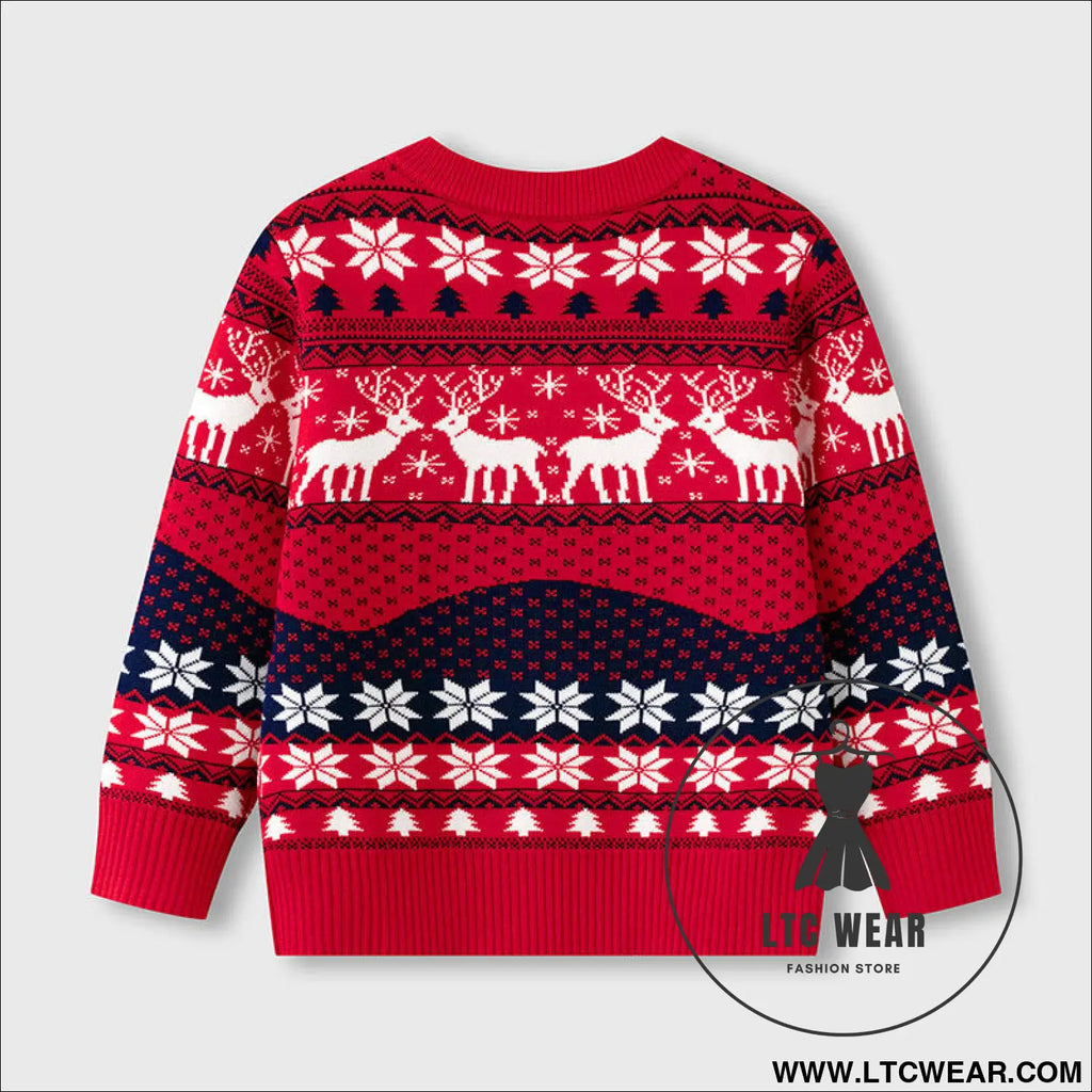 Christmas elk red sweater baby undercover knitted sweater