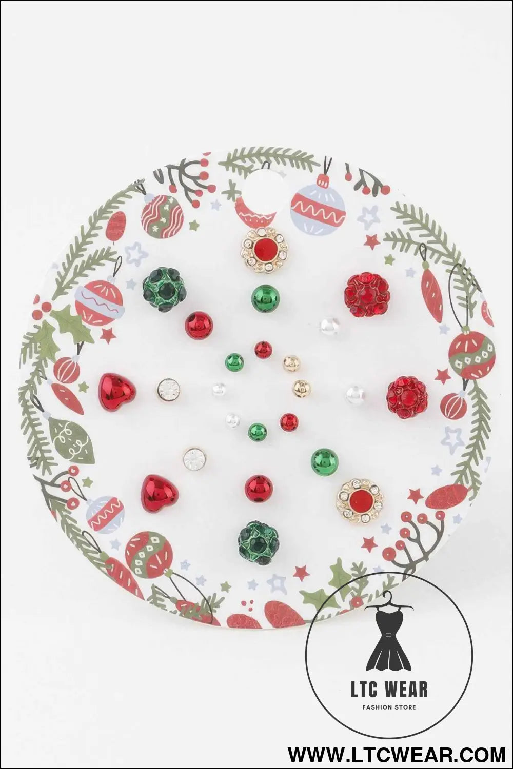 Christmas Ornament Stud Earrings Set