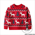 Christmas reindeer children’s pullover knitted sweater children’s clothing