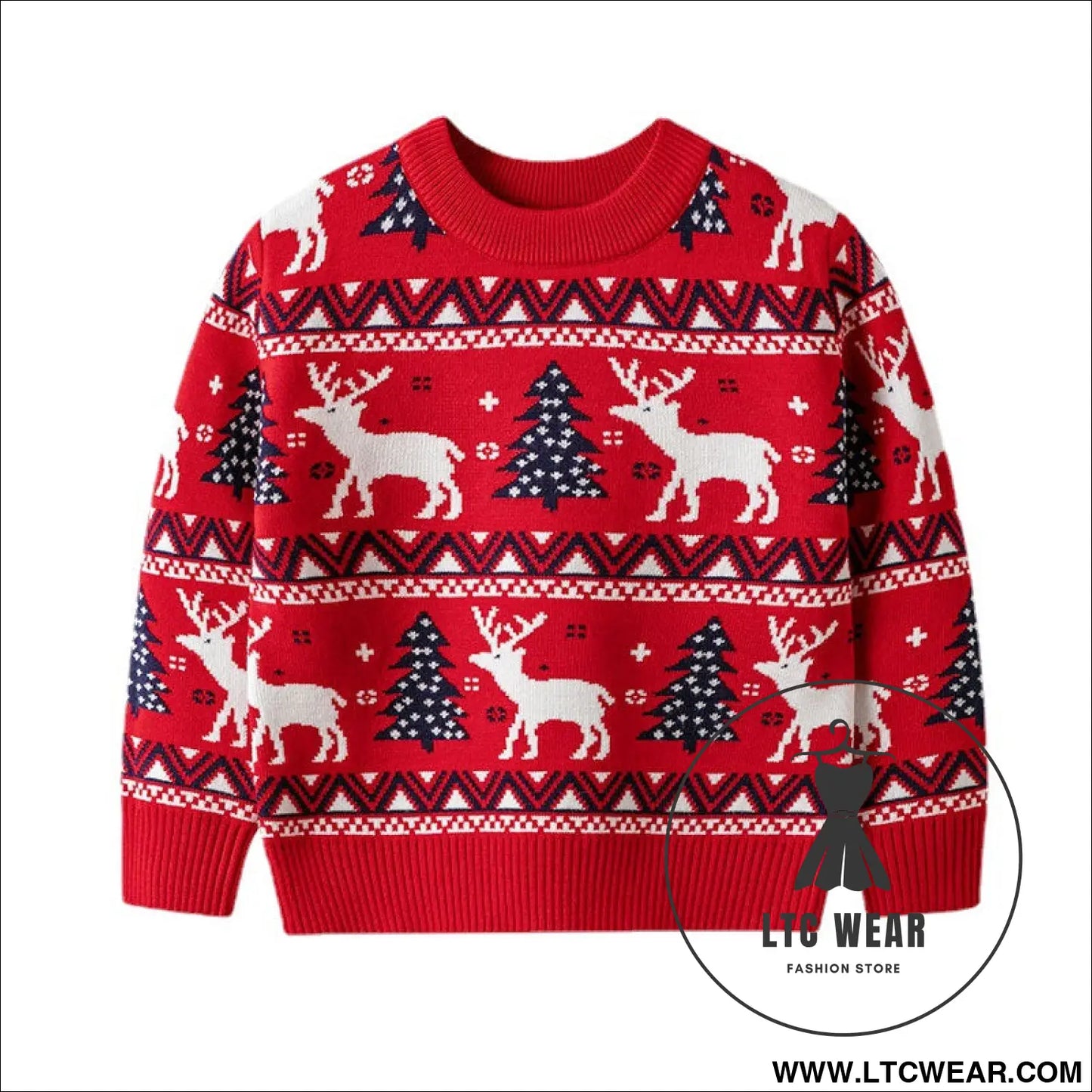 Christmas reindeer children’s pullover knitted sweater children’s clothing