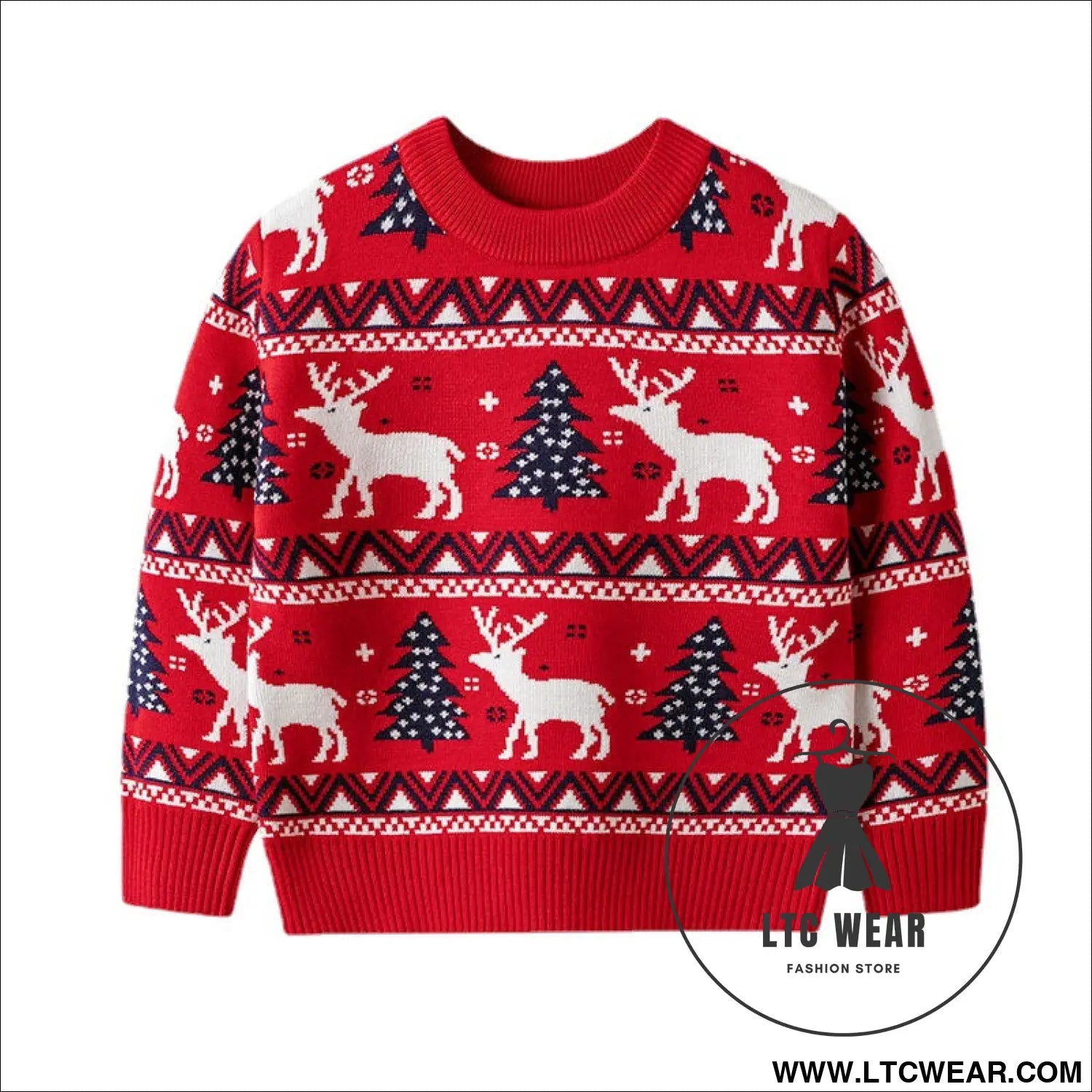 Christmas reindeer children’s pullover knitted sweater children’s clothing