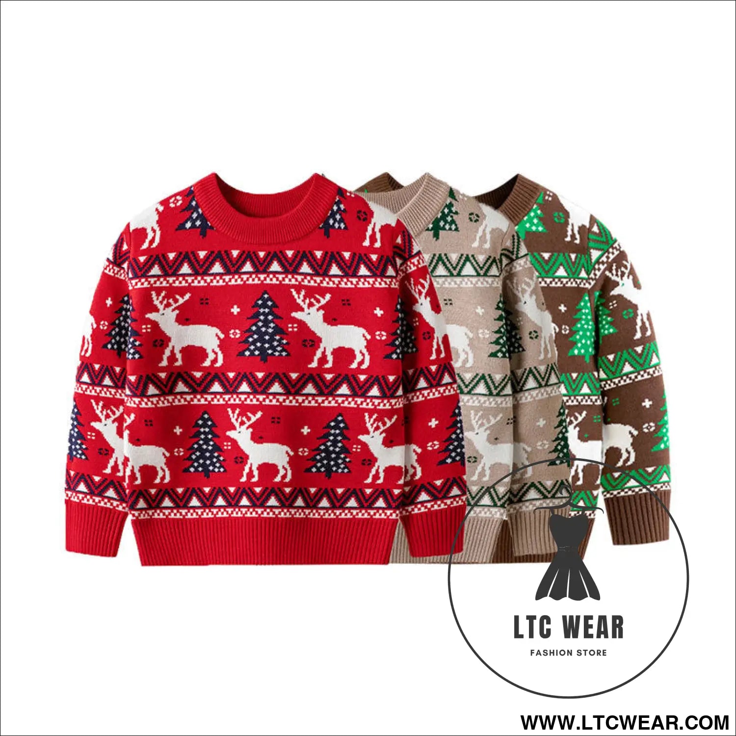 Christmas reindeer children’s pullover knitted sweater children’s clothing